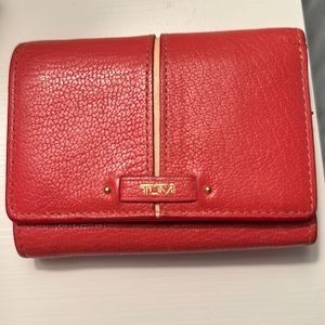 Tumi wallet- pink/orange